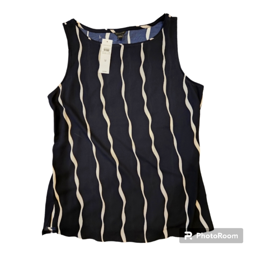 NWT Ann Taylor Navy Blouse